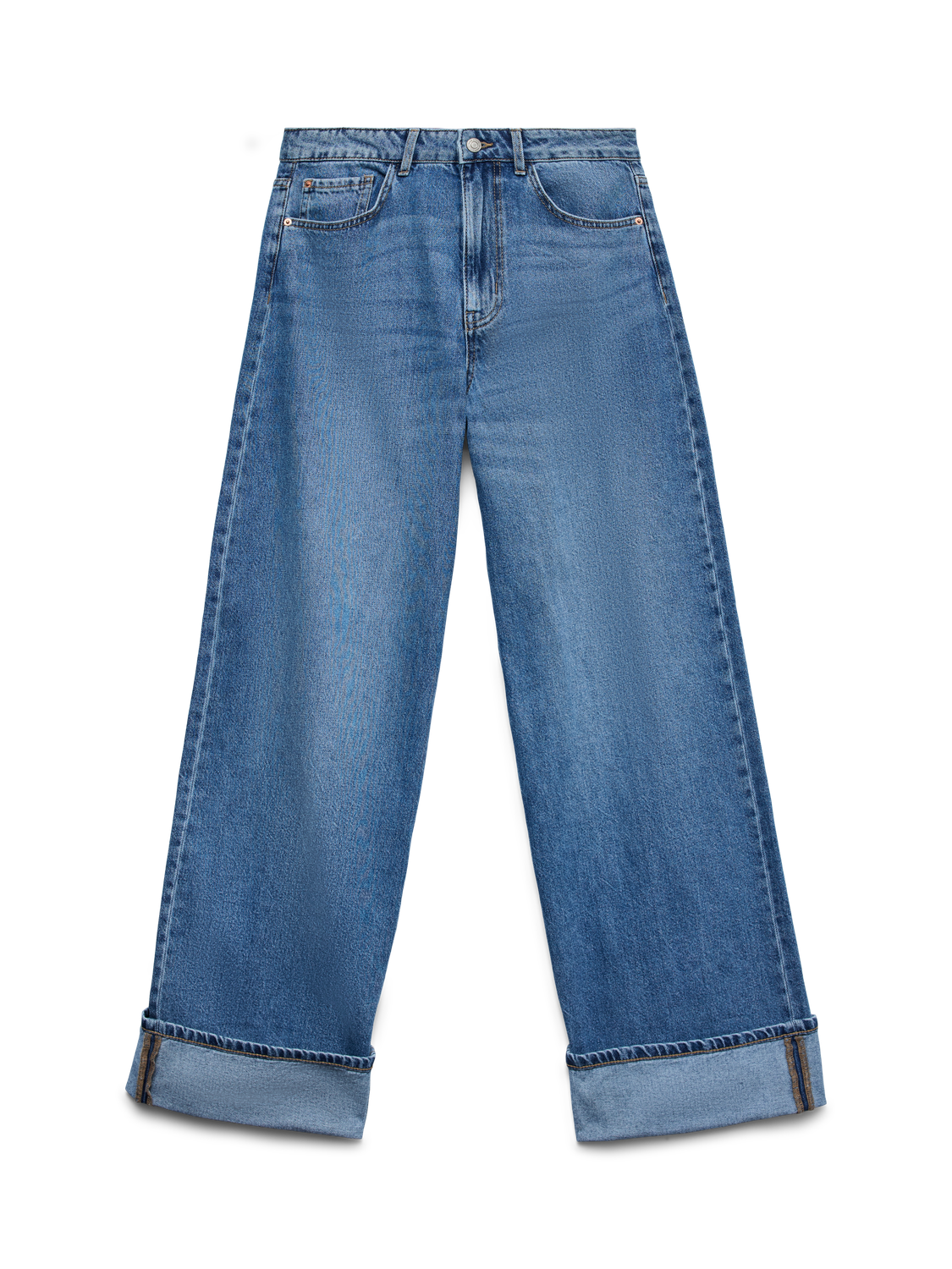 VMRAE HIGH-RISE WIDE FOLD-UP JEANS